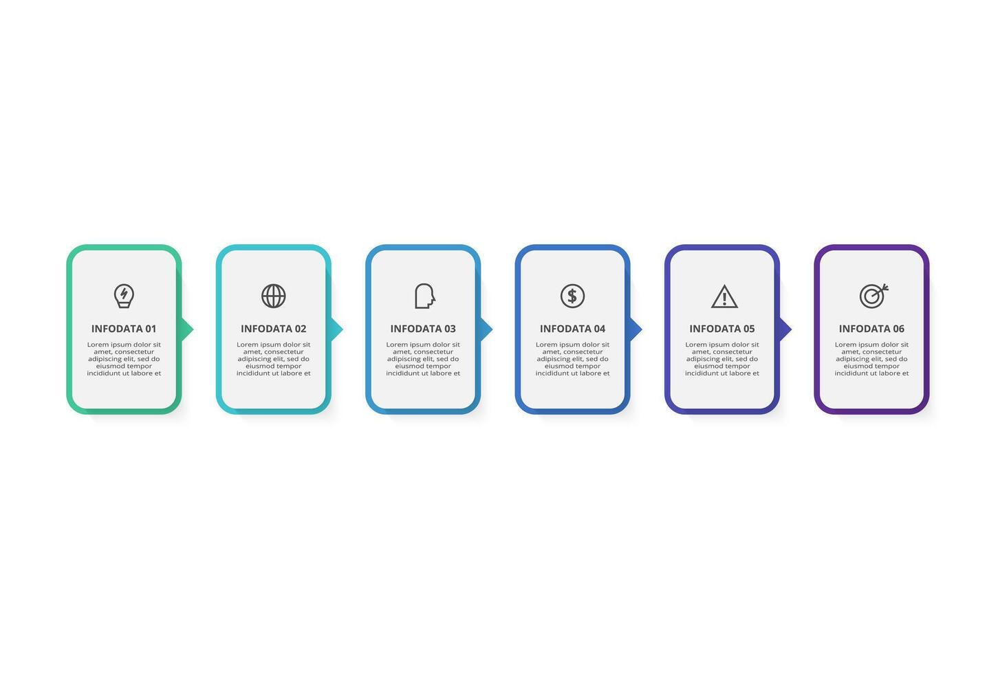 Rectangles infographic with 6 steps, options, parts or processes. Business data visualization. vector