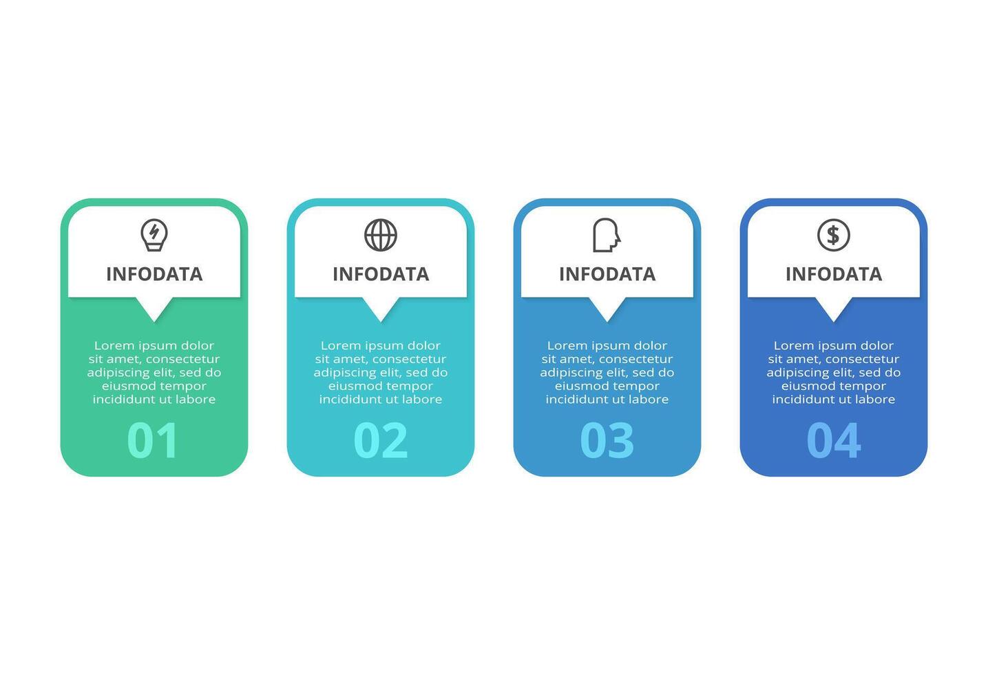 Creative concept for infographic with 4 steps, options, parts or processes. Business data visualization. vector