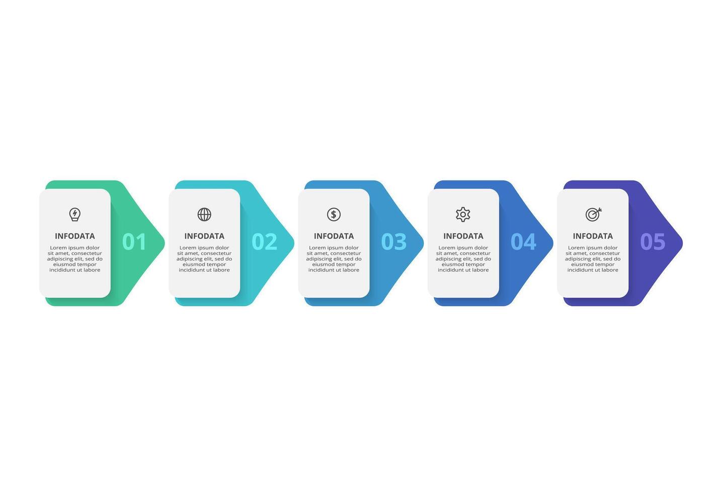 Creative concept for infographic with 5 steps, options, parts or processes. Business data visualization. vector