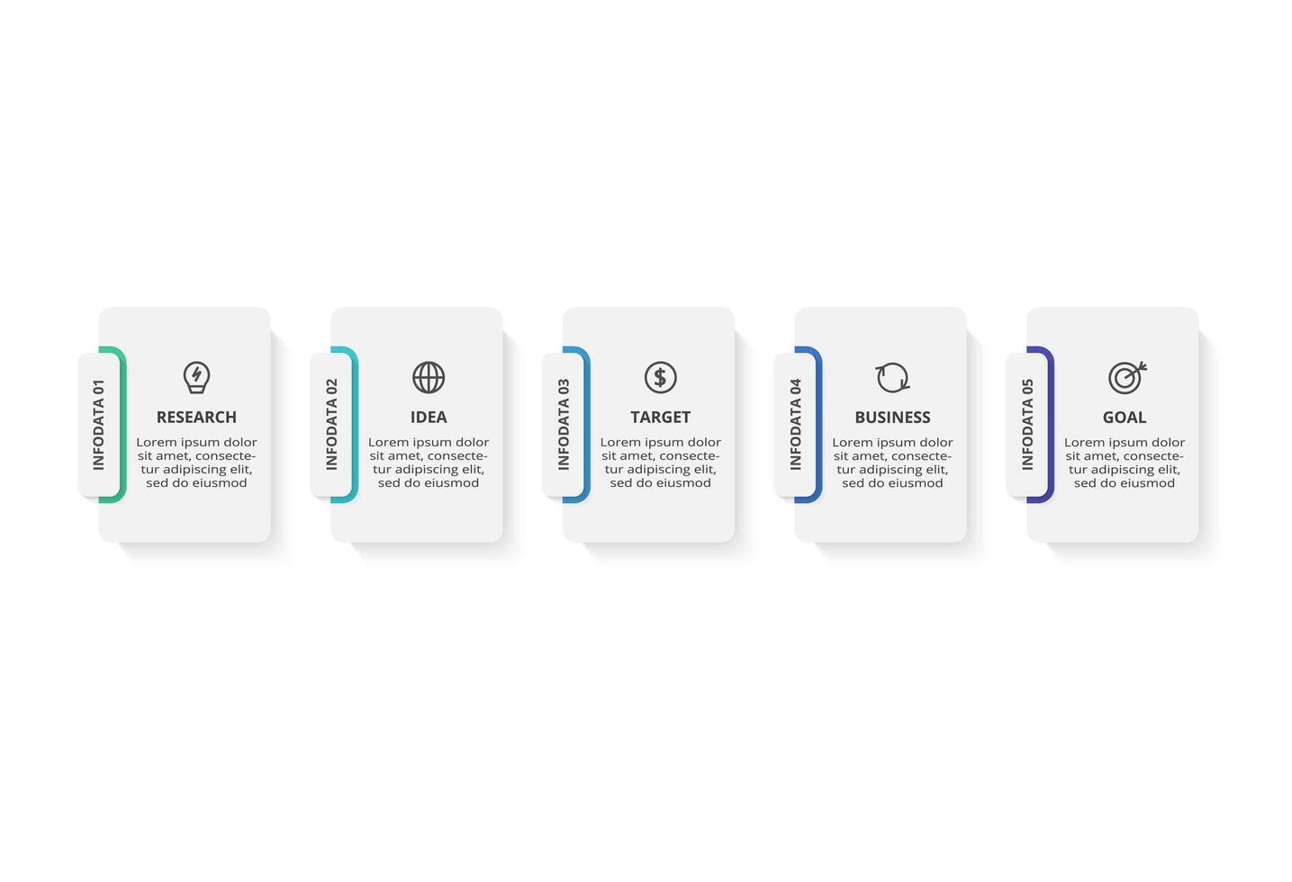 Creative concept for infographic with 5 steps, options, parts or processes. Business data visualization. vector