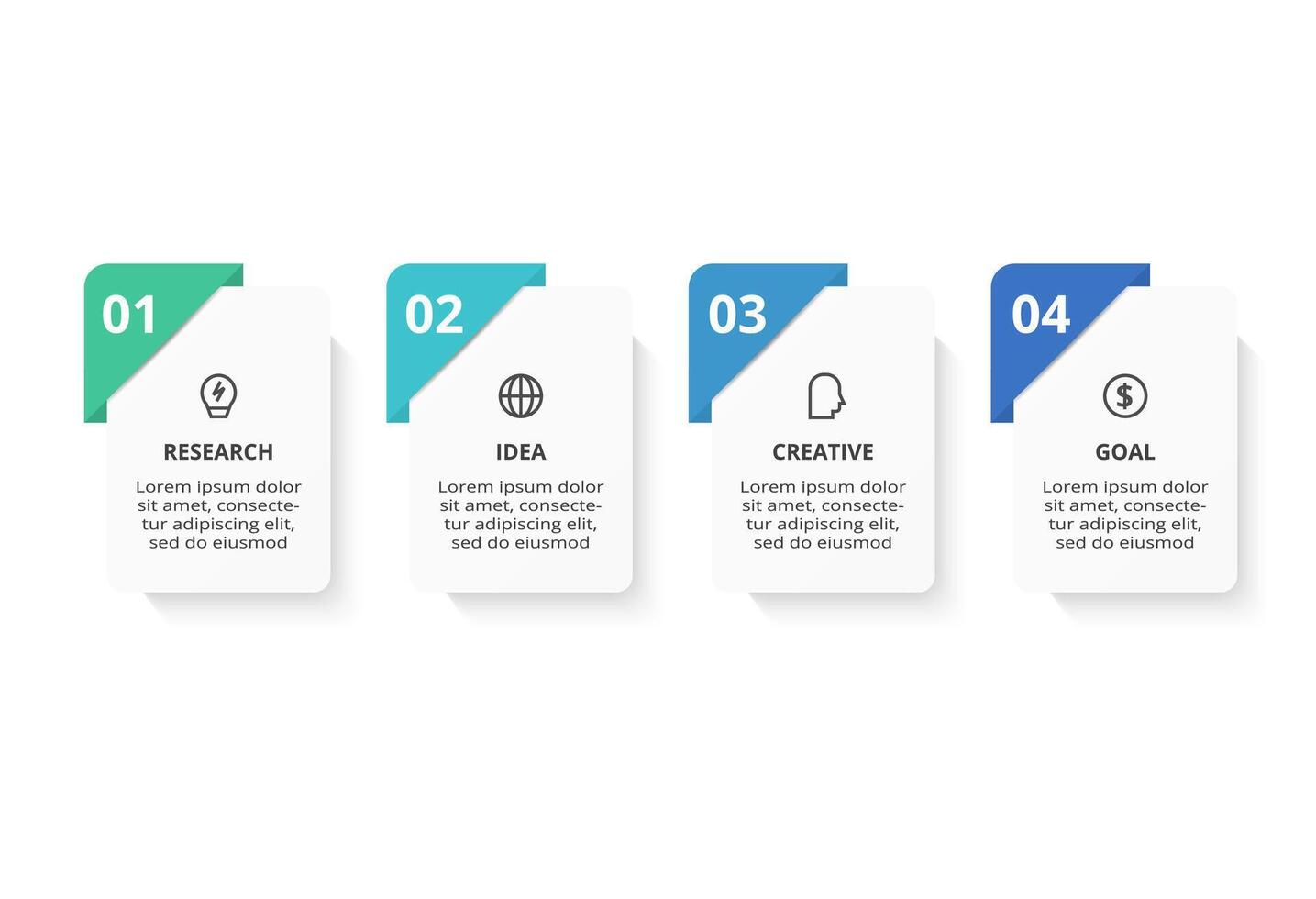 Creative concept for infographic with 4 steps, options, parts or processes. Business data visualization. vector