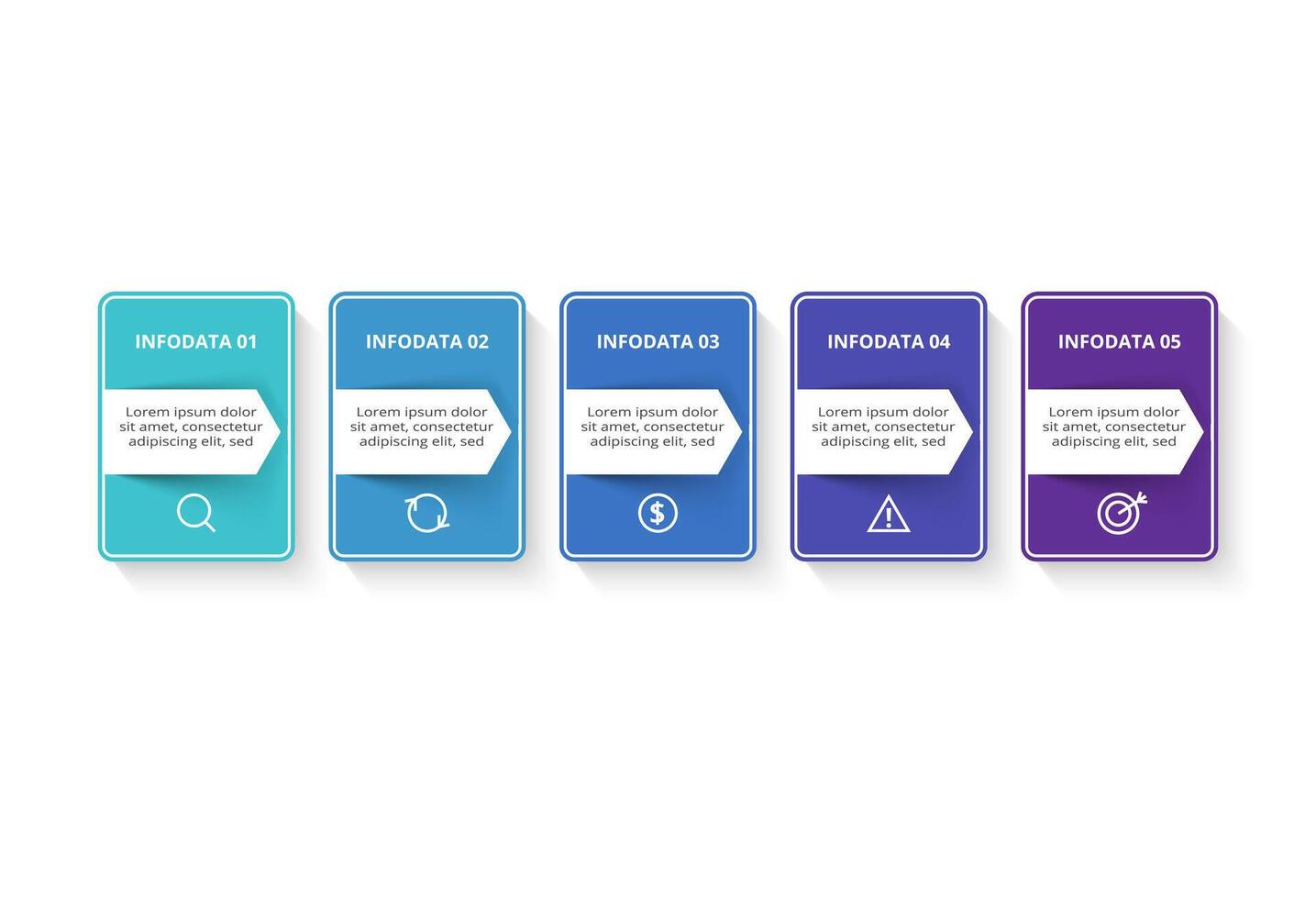 Creative concept for infographic with 5 steps, options, parts or processes. Business data visualization. vector