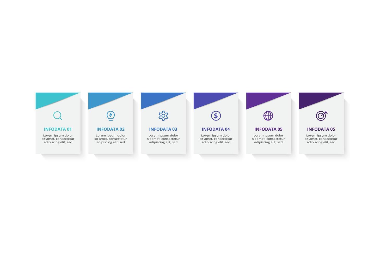 Creative concept for infographic with 6 steps, options, parts or processes. Business data visualization. vector