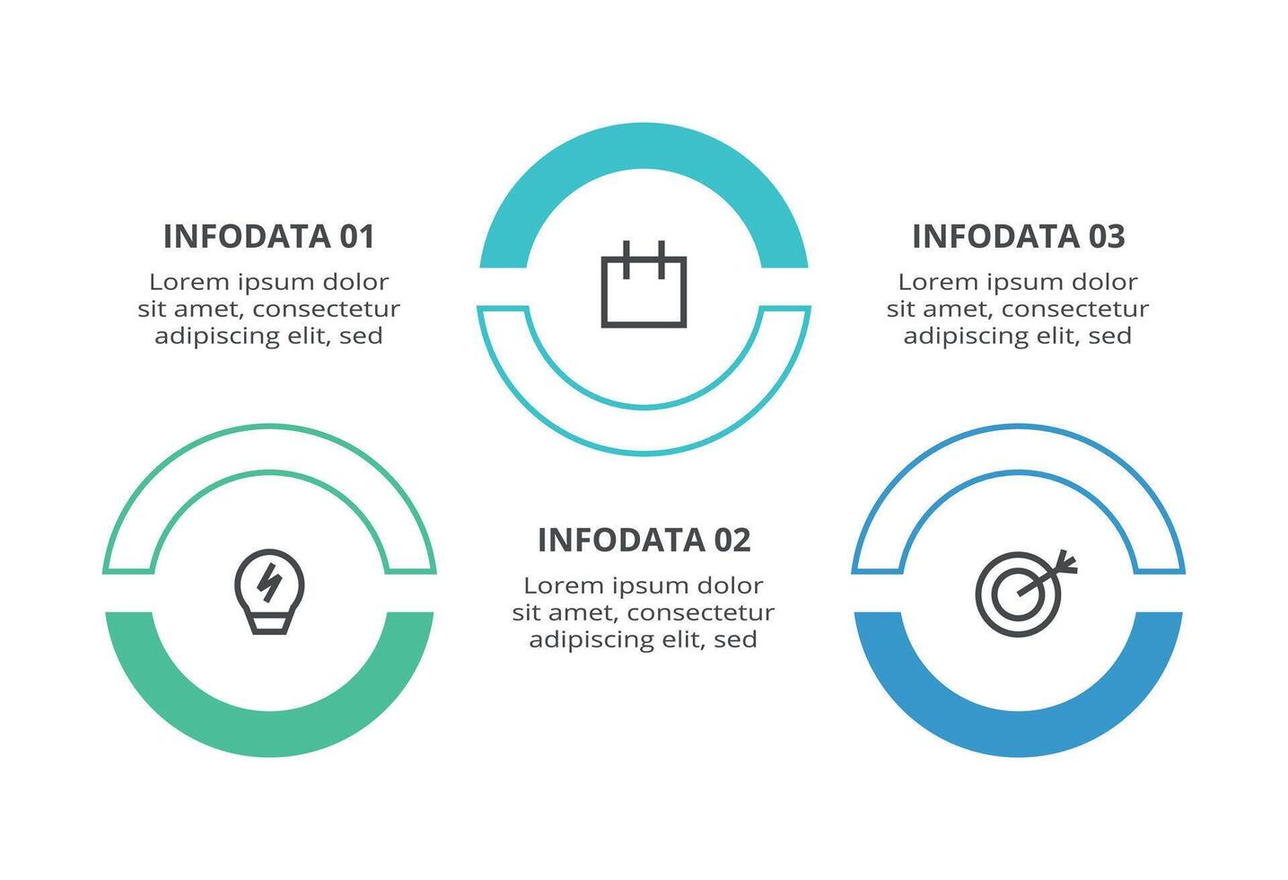 Creative concept for infographic with 3 steps, options, parts or processes. Business data visualization. vector