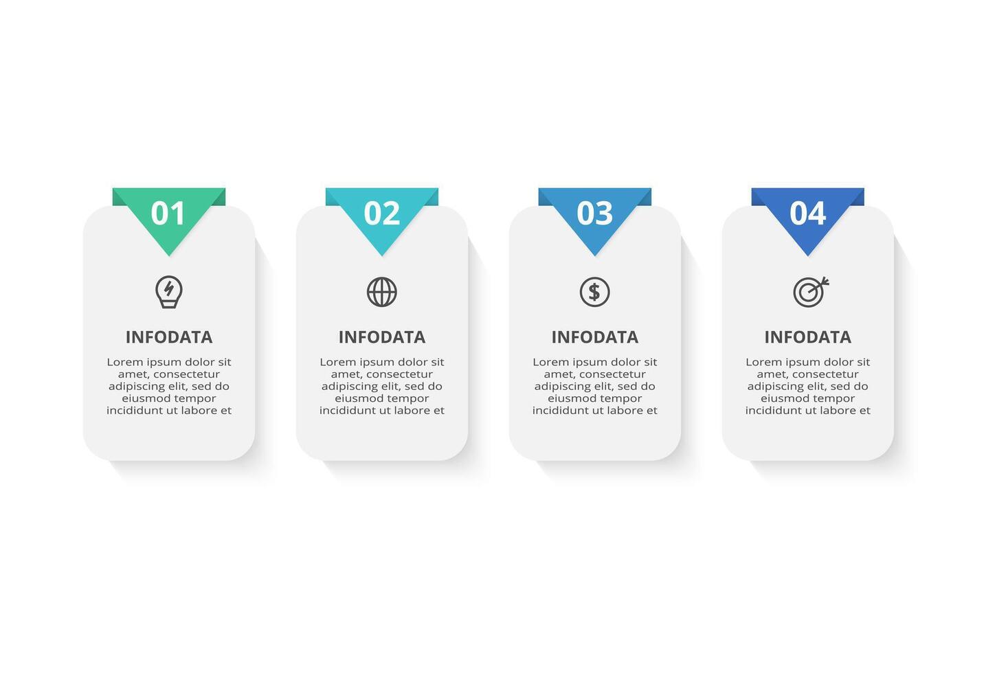 Creative concept for infographic with 4 steps, options, parts or processes. Business data visualization. vector