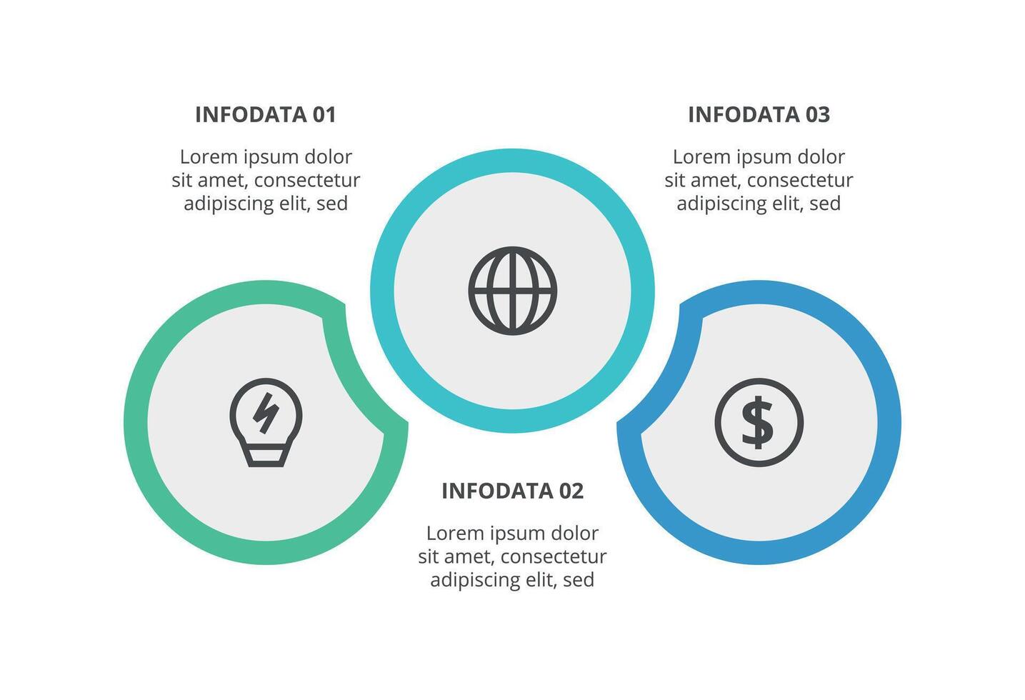 Creative concept for infographic with 3 steps, options, parts or processes. Business data visualization. vector
