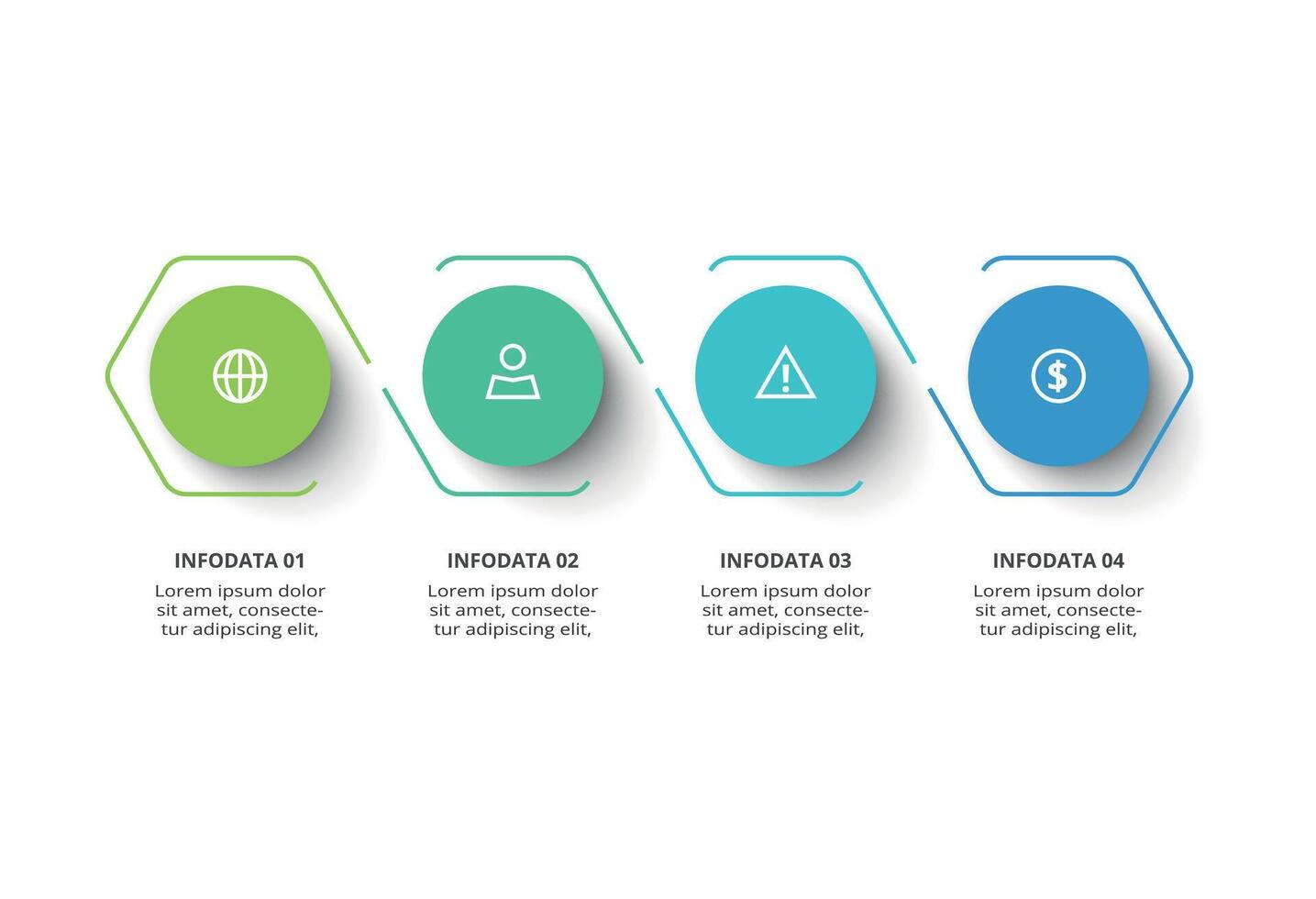 Creative concept for infographic with 4 steps, options, parts or processes. Business data visualization. vector