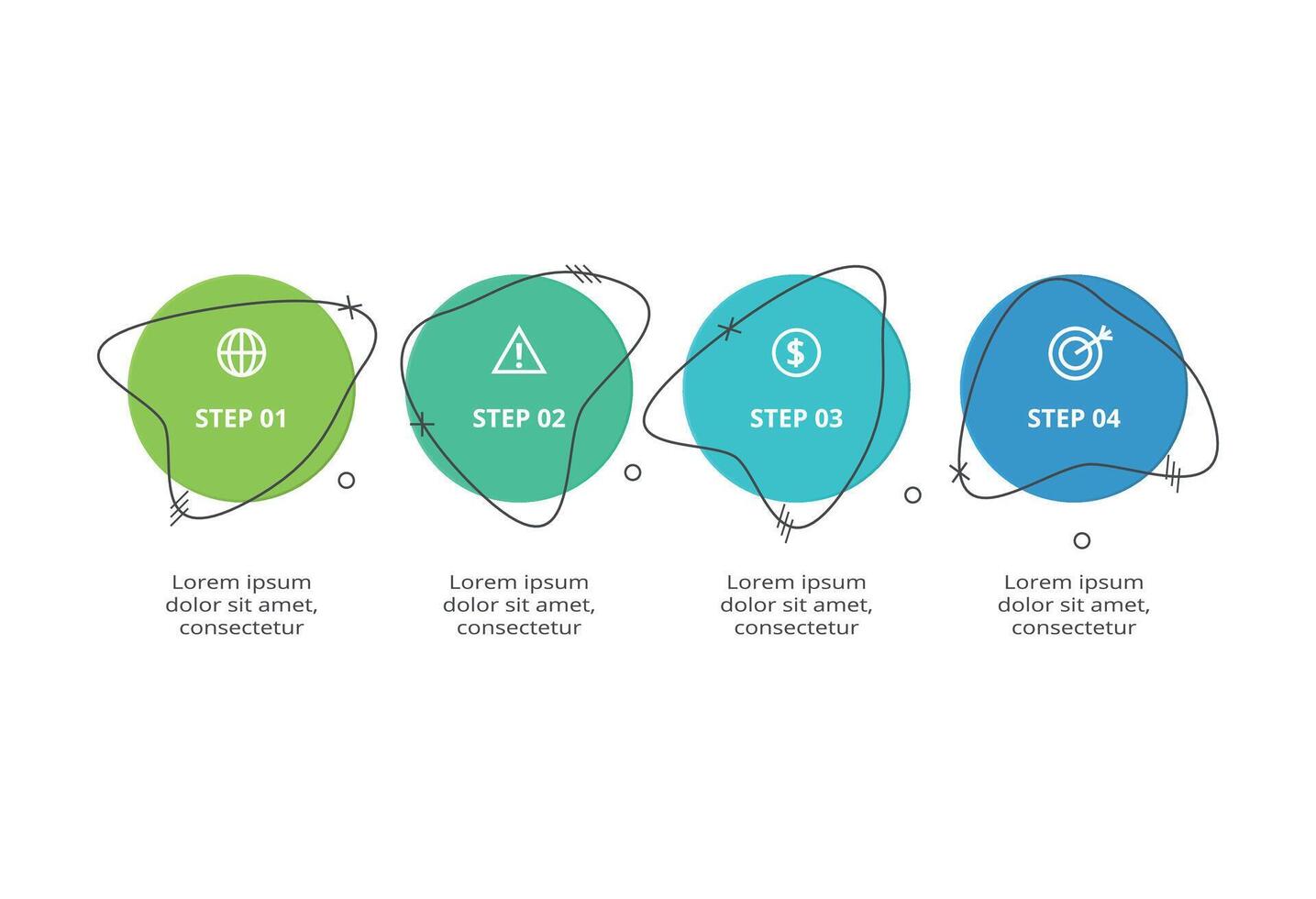 Creative concept for infographic with 4 steps, options, parts or processes. Business data visualization. vector