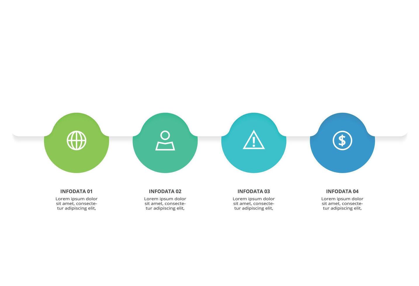 Creative concept for infographic with 4 steps, options, parts or processes. Business data visualization. vector