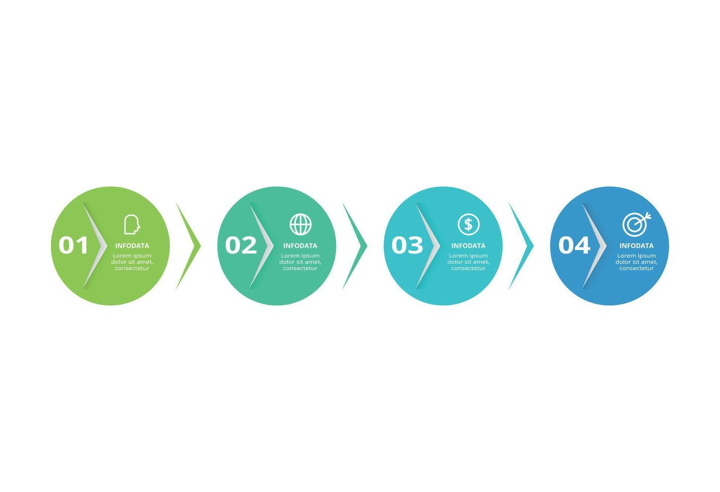 Creative concept for infographic with 4 steps, options, parts or processes. Business data visualization. vector
