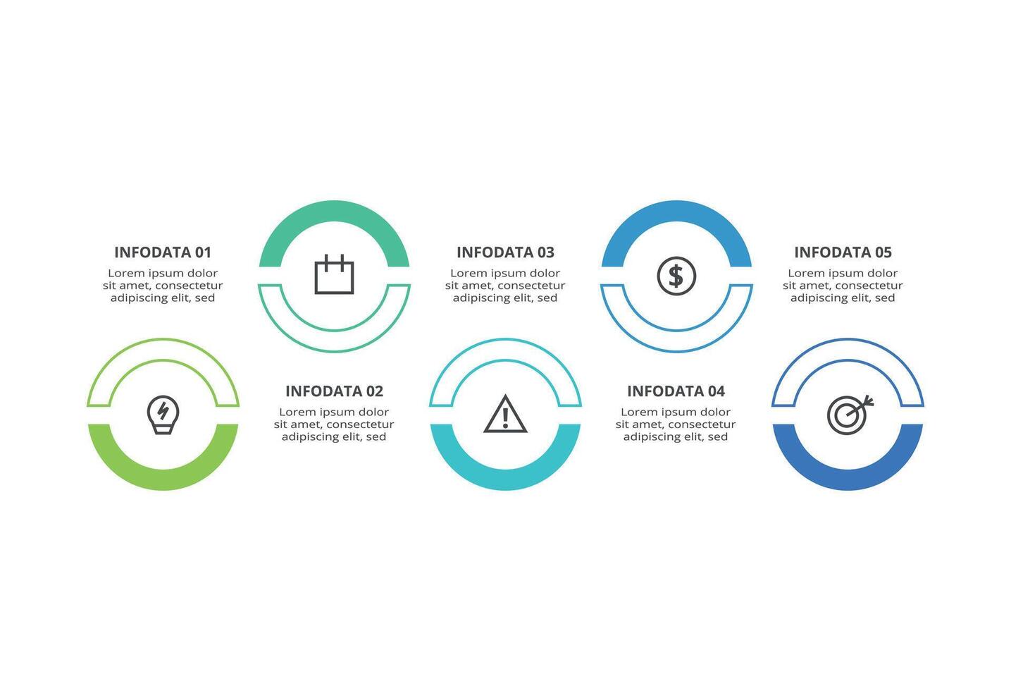 Creative concept for infographic with 5 steps, options, parts or processes. Business data visualization. vector