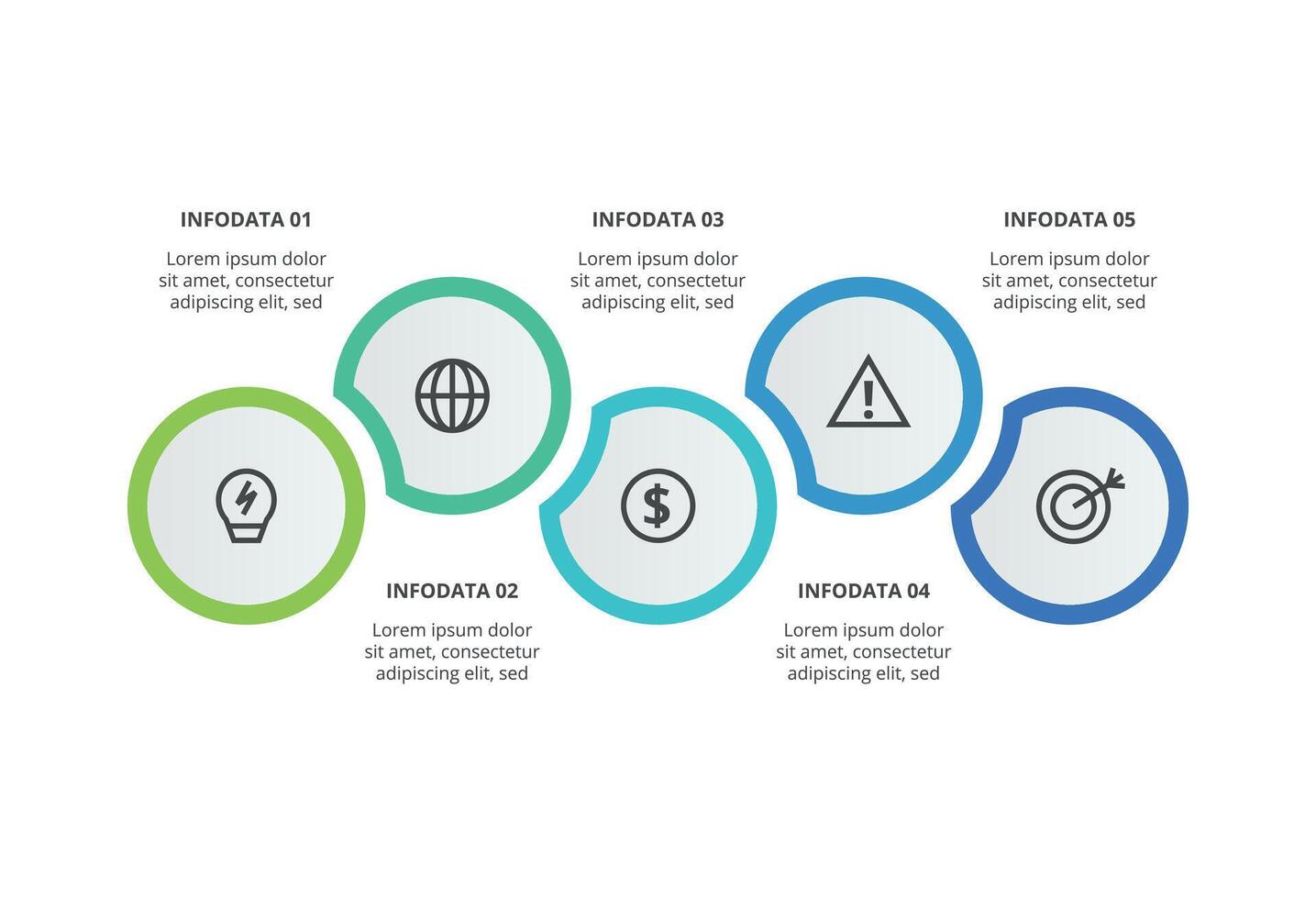 Creative concept for infographic with 5 steps, options, parts or processes. Business data visualization. vector