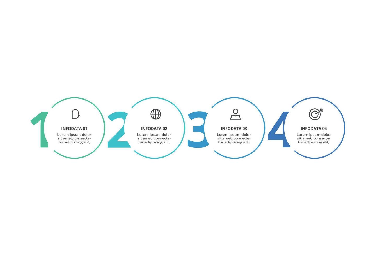 Creative concept for infographic with 4 steps, options, parts or processes. Business data visualization. vector