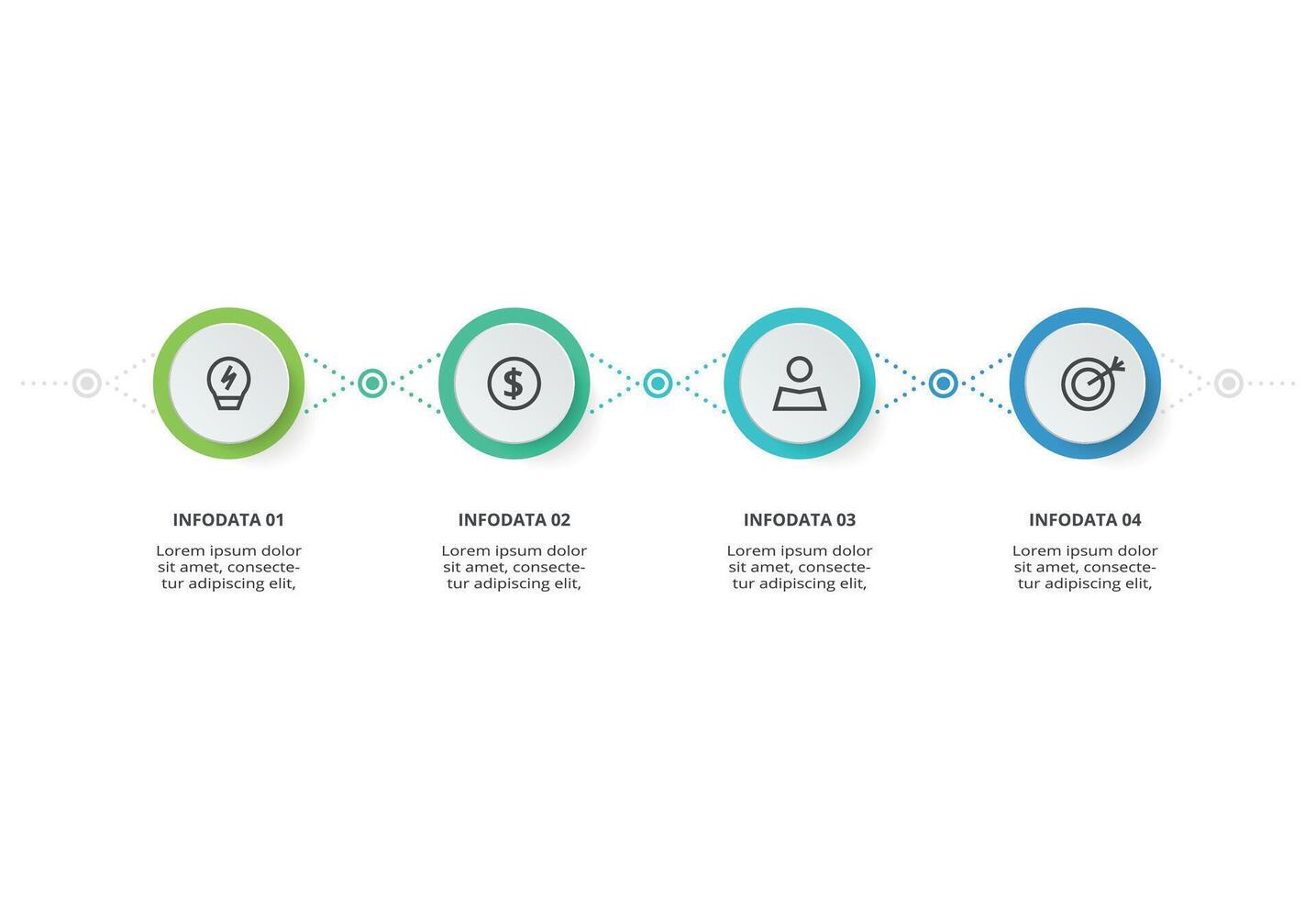Creative concept for infographic with 4 steps, options, parts or processes. Business data visualization. vector