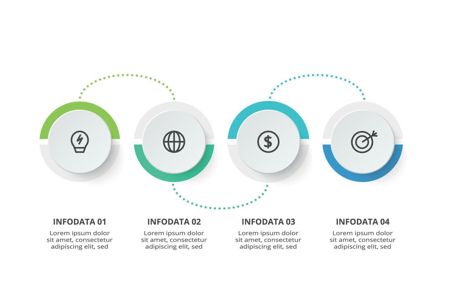 Creative concept for infographic with 4 steps, options, parts or processes. Business data visualization. vector