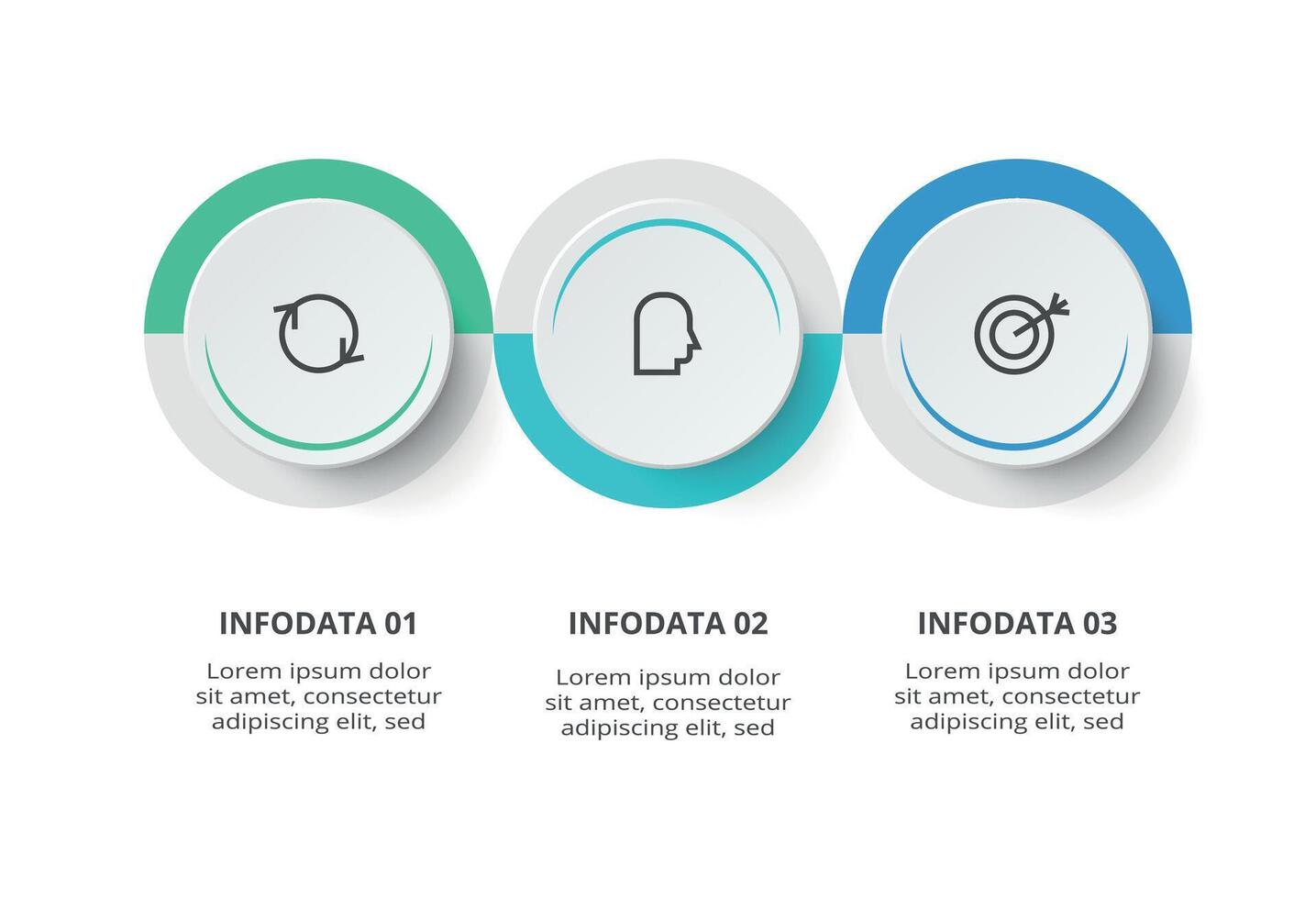 Creative concept for infographic with 3 steps, options, parts or processes. Business data visualization. vector