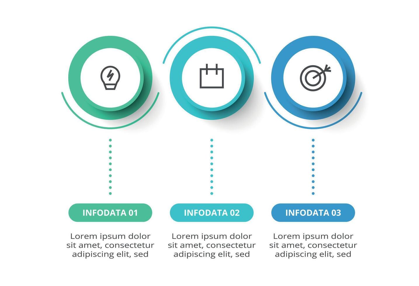 Creative concept for infographic with 3 steps, options, parts or processes. Business data visualization. vector