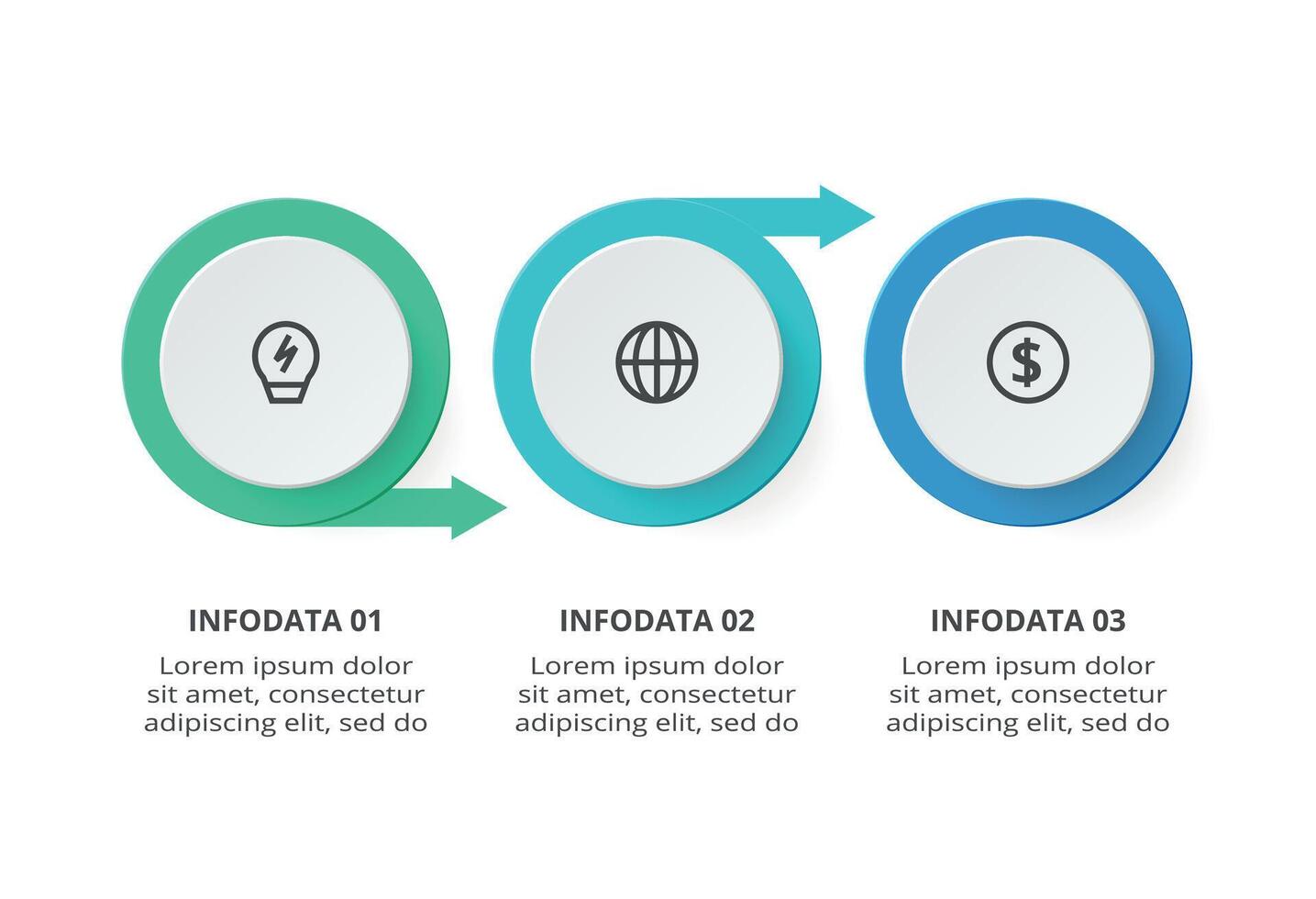 Creative concept for infographic with 3 steps, options, parts or processes. Business data visualization. vector