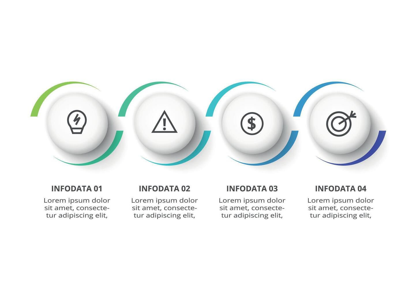 Creative concept for infographic with 4 steps, options, parts or processes. Business data visualization. vector