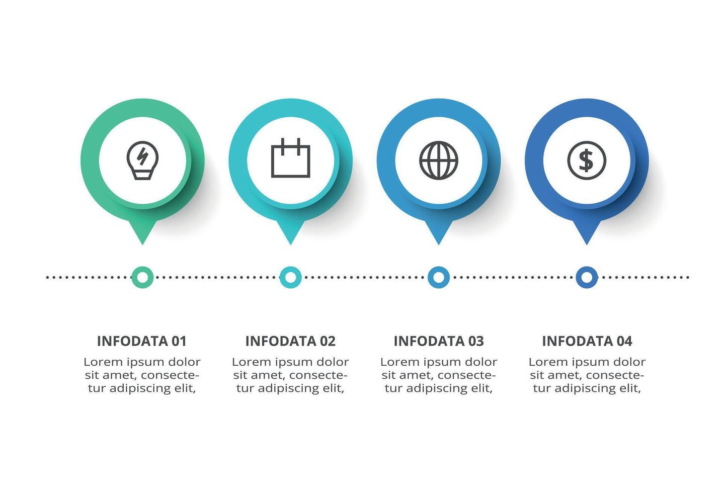 Creative concept for infographic with 4 steps, options, parts or processes. Business data visualization. vector
