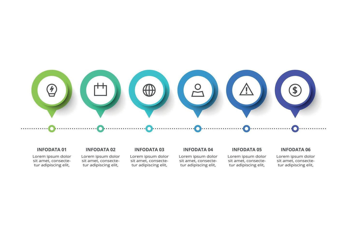 Creative concept for infographic with 6 steps, options, parts or processes. Business data visualization. vector