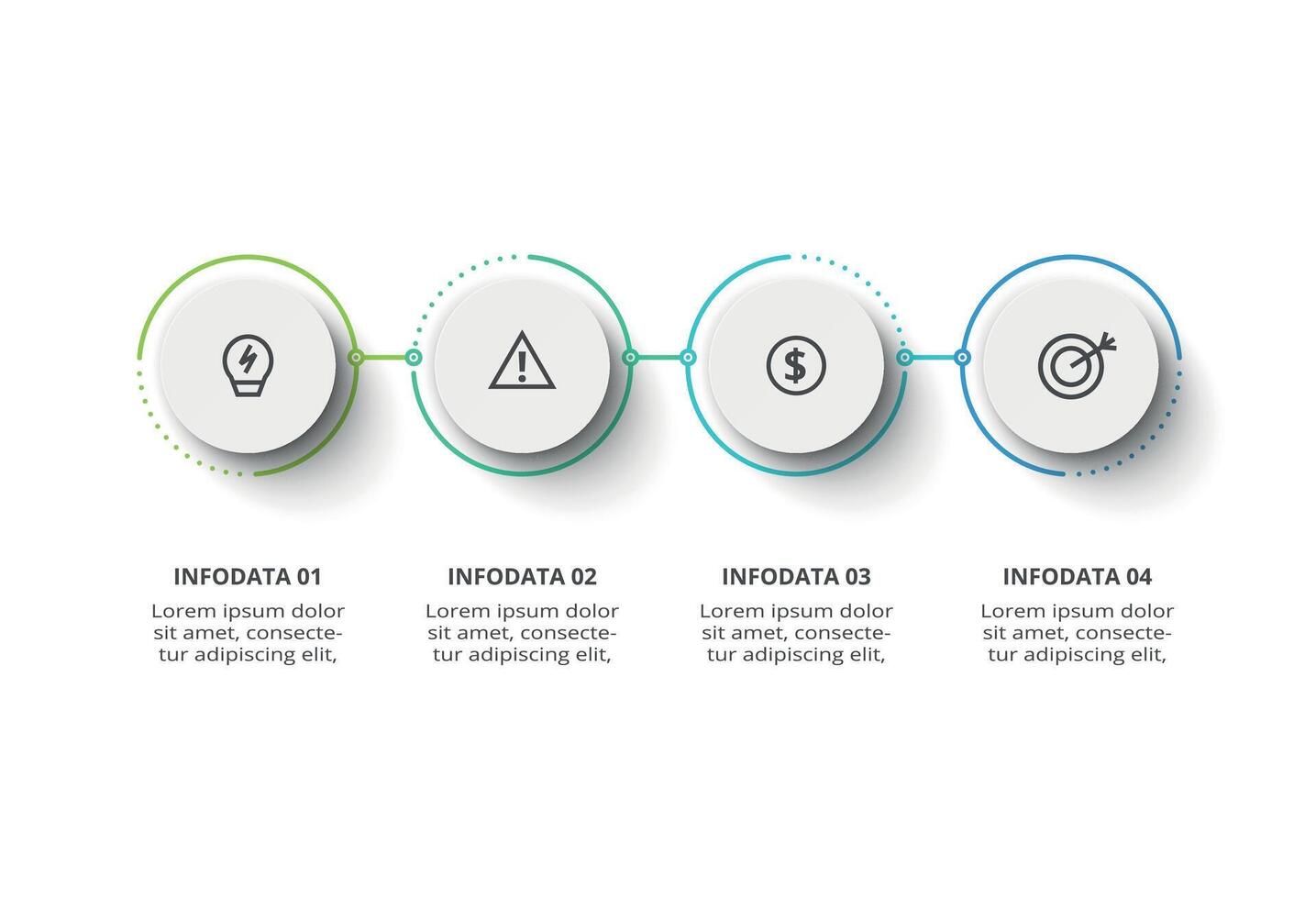 Creative concept for infographic with 4 steps, options, parts or processes. Business data visualization. vector