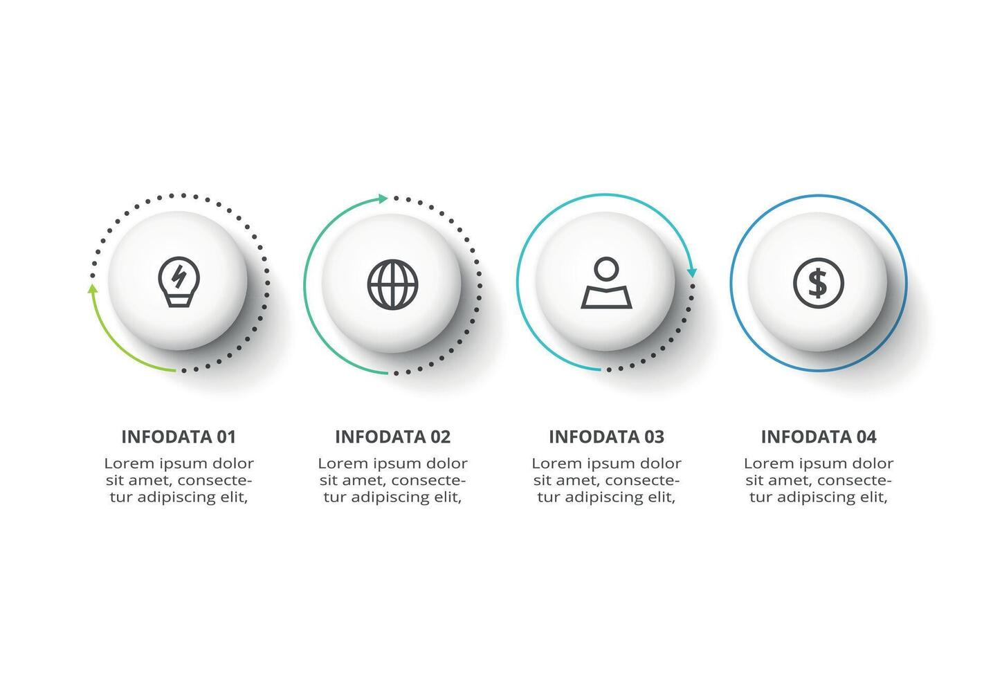 Creative concept for infographic with 4 steps, options, parts or processes. Business data visualization. vector