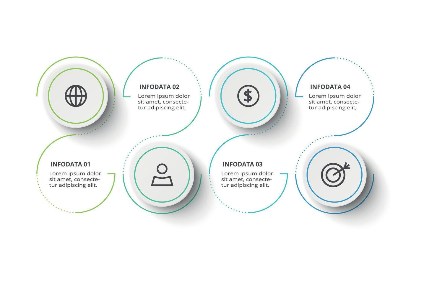 Creative concept for infographic with 4 steps, options, parts or processes. Business data visualization. vector