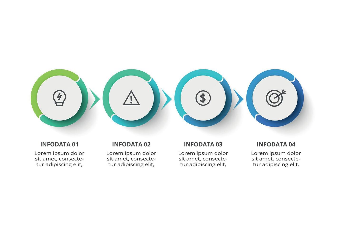 Creative concept for infographic with 4 steps, options, parts or processes. Business data visualization. vector