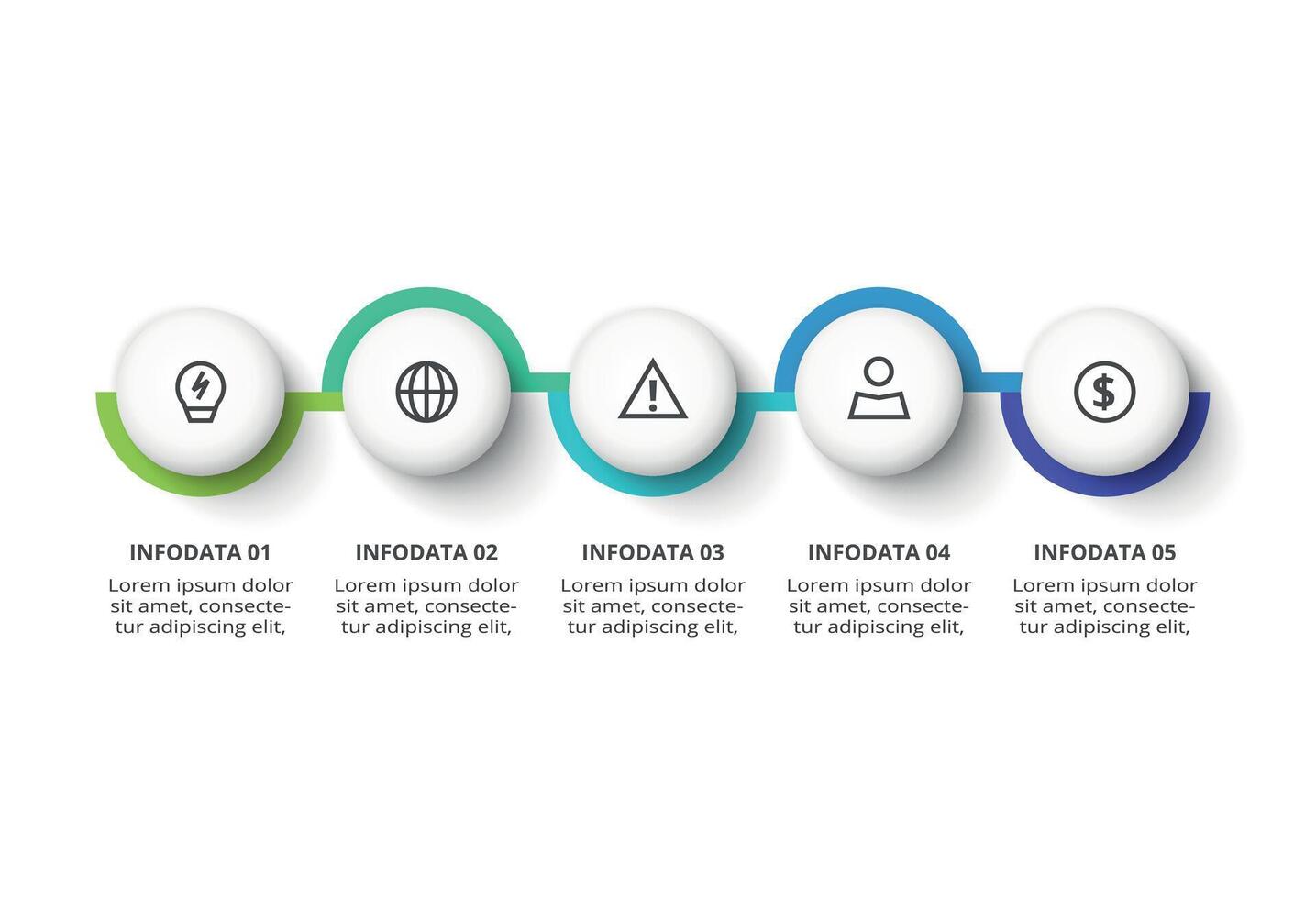 Creative concept for infographic with 5 steps, options, parts or processes. Business data visualization. vector