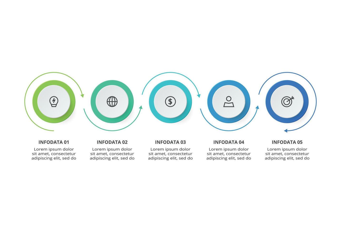 Creative concept for infographic with 5 steps, options, parts or processes. Business data visualization. vector