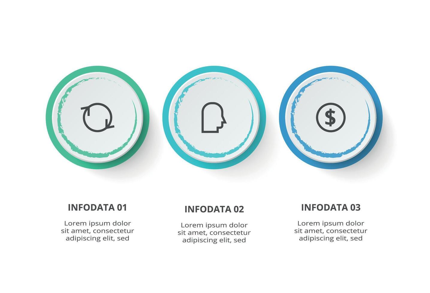 Creative concept for infographic with 3 steps, options, parts or processes. Business data visualization. vector