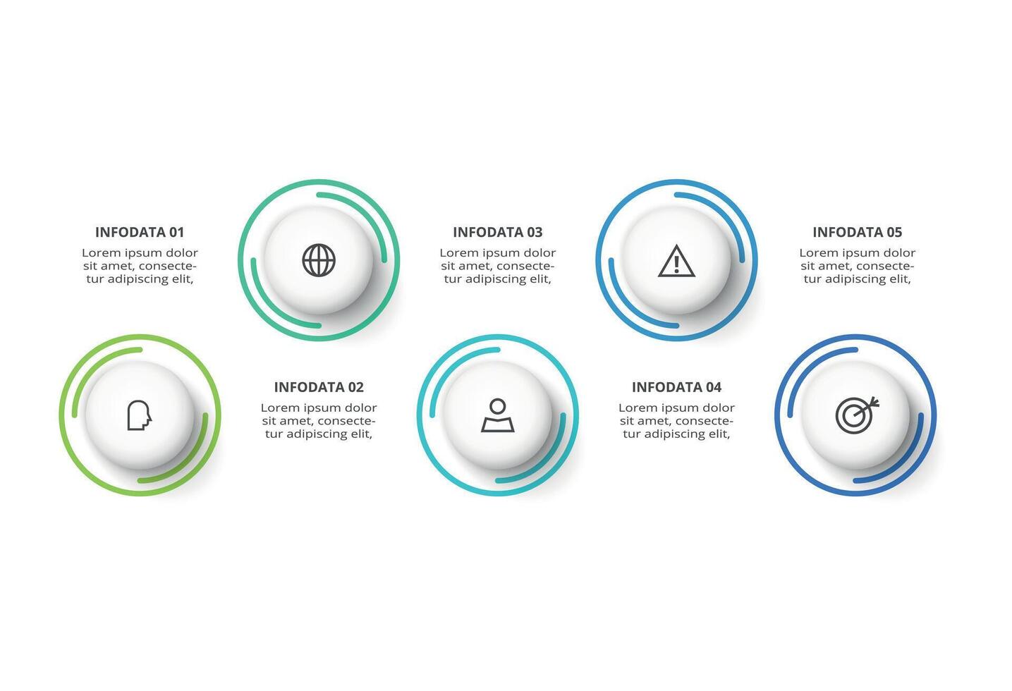 Creative concept for infographic with 5 steps, options, parts or processes. vector