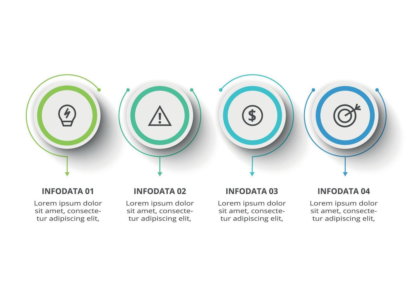Creative concept for infographic with 4 steps, options, parts or processes. vector