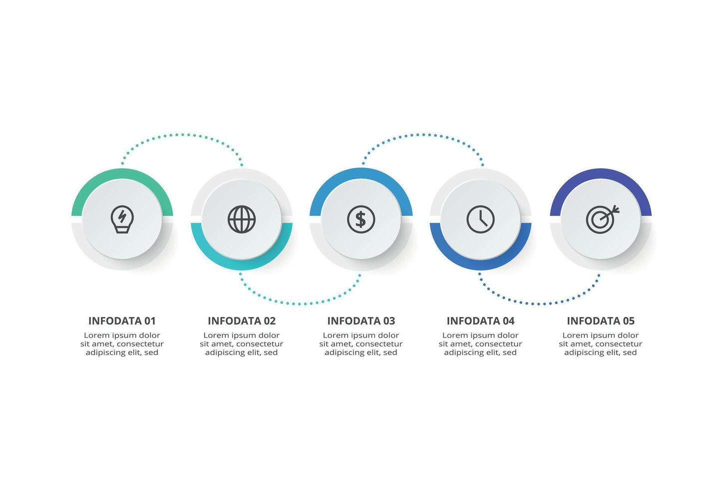 Creative concept for infographic with 5 steps, options, parts or processes. vector