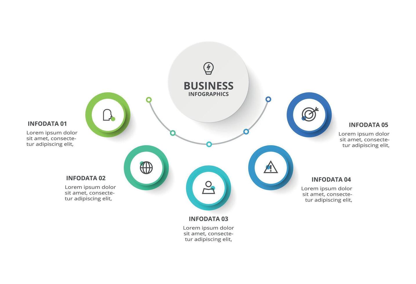 Creative concept for infographic with 5 steps, options, parts or processes. vector