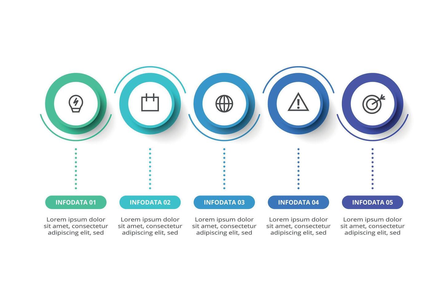 Creative concept for infographic with 5 steps, options, parts or processes. vector
