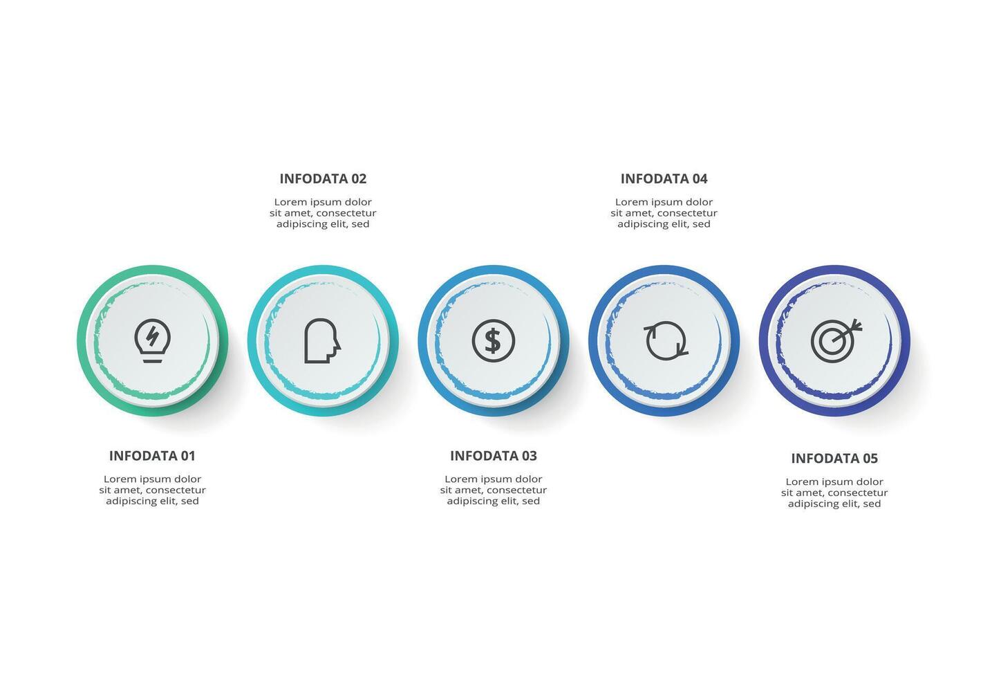 Creative concept for infographic with 5 steps, options, parts or processes. vector