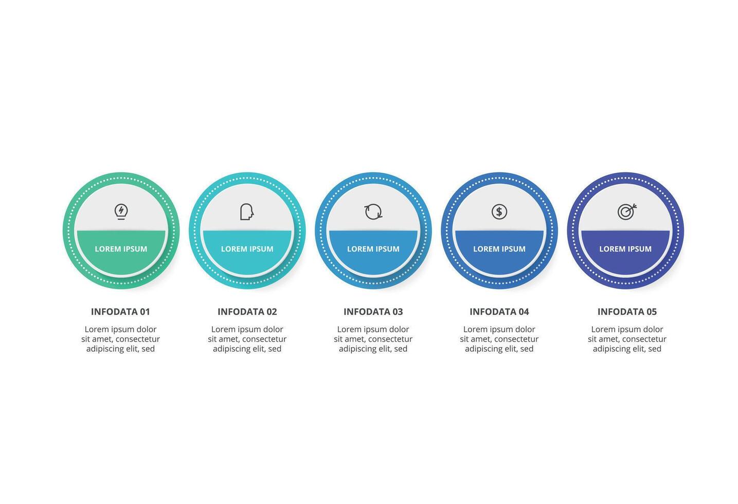 Creative concept for infographic with 5 steps, options, parts or processes. vector