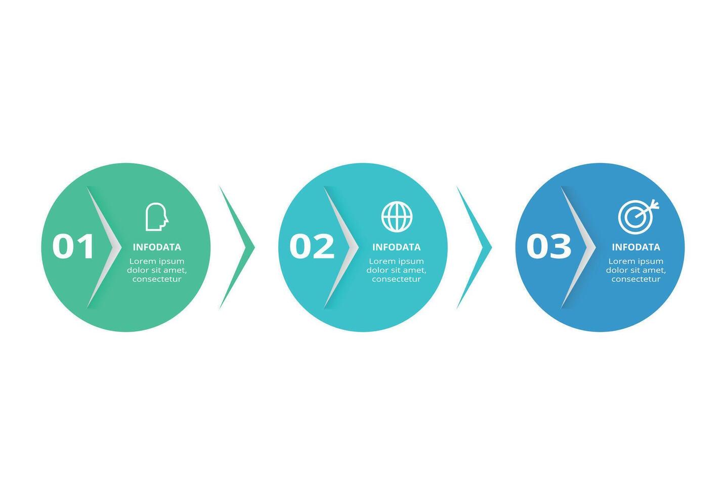 Creative concept for infographic with 3 steps, options, parts or processes. vector