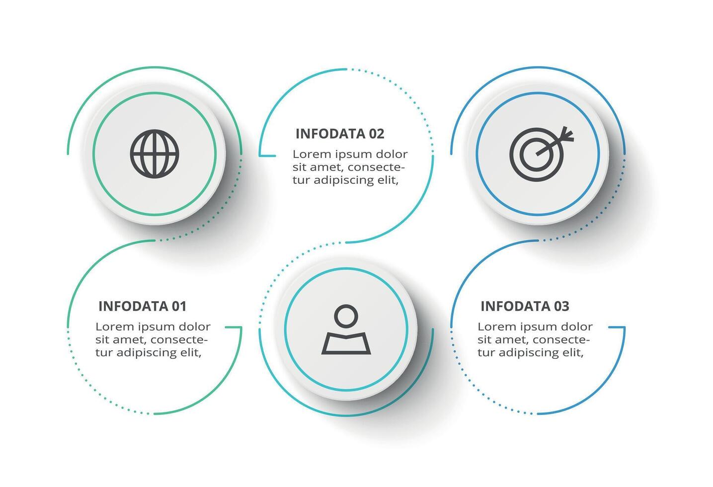 Creative concept for infographic with 3 steps, options, parts or processes. vector