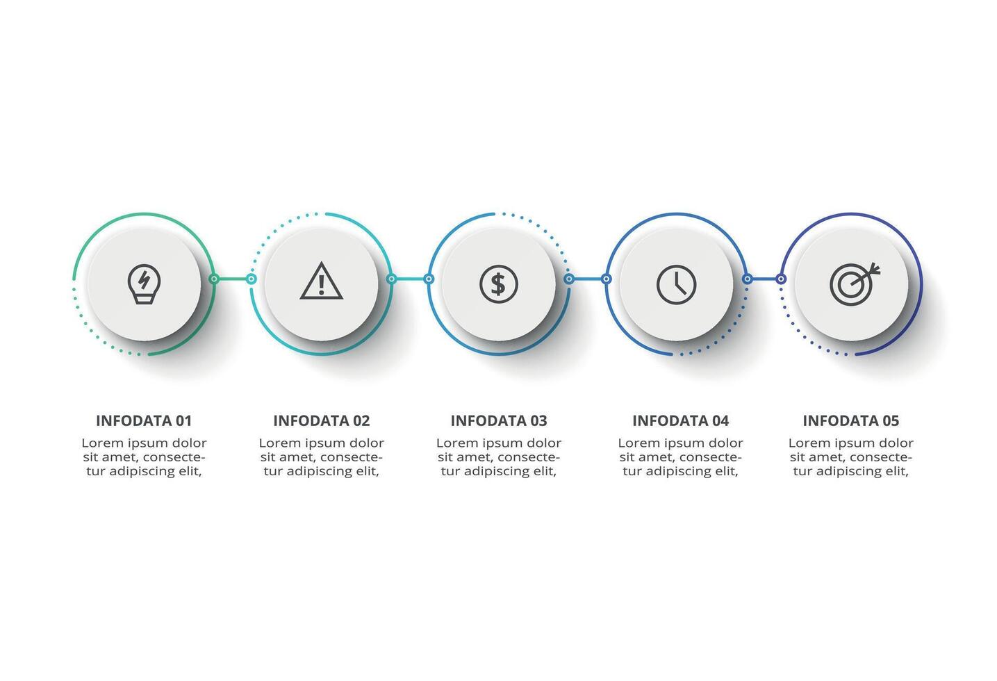 Creative concept for infographic with 5 steps, options, parts or processes. vector