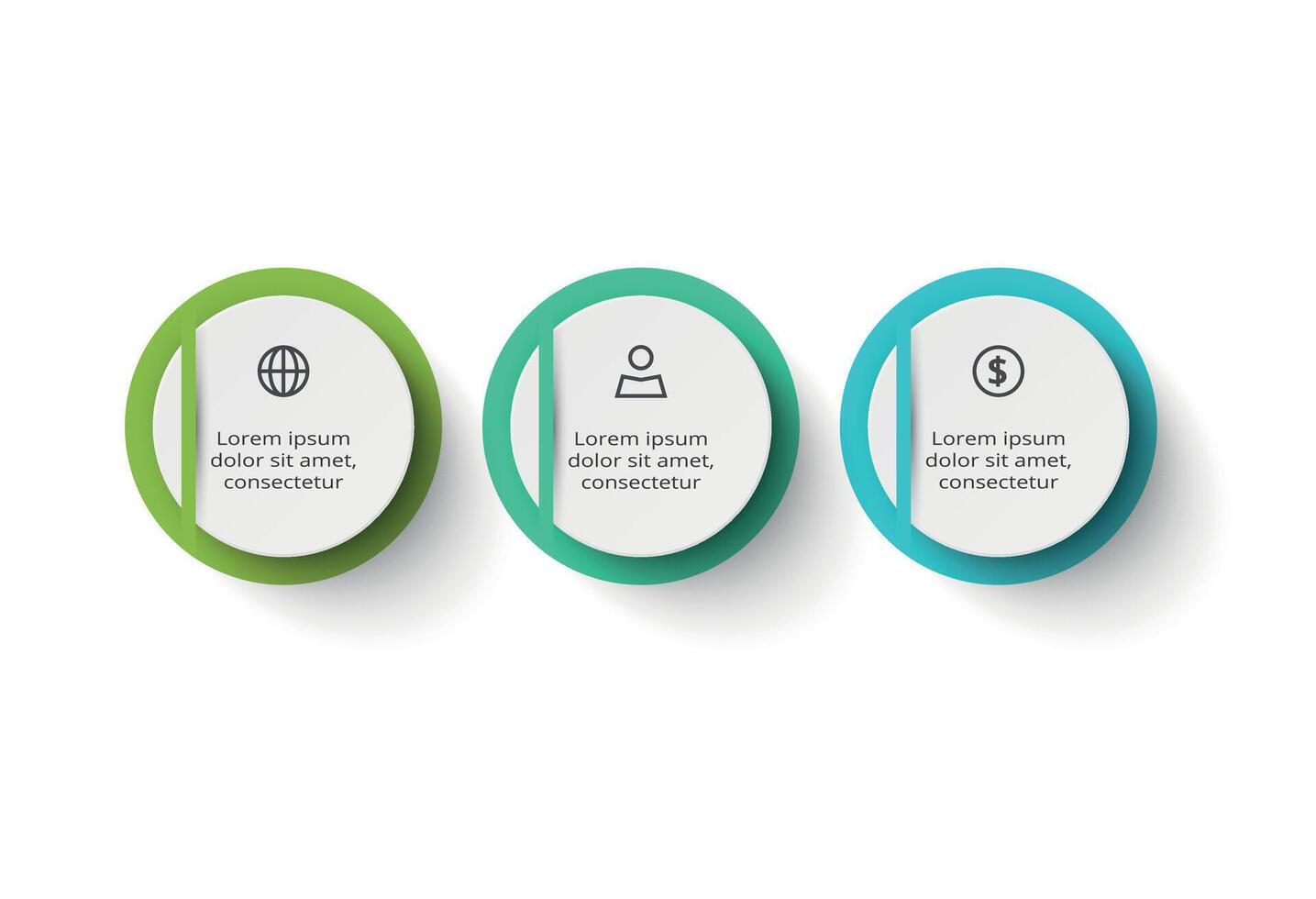 Creative concept for infographic with 3 steps, options, parts or processes. vector