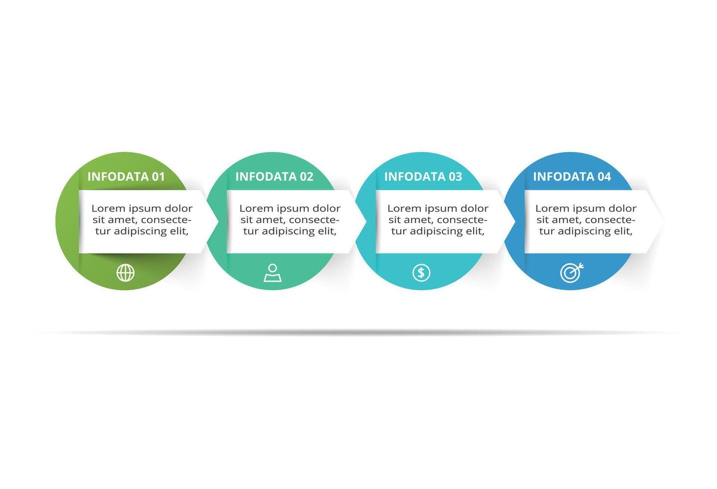 Creative concept for infographic with 4 steps, options, parts or processes. vector