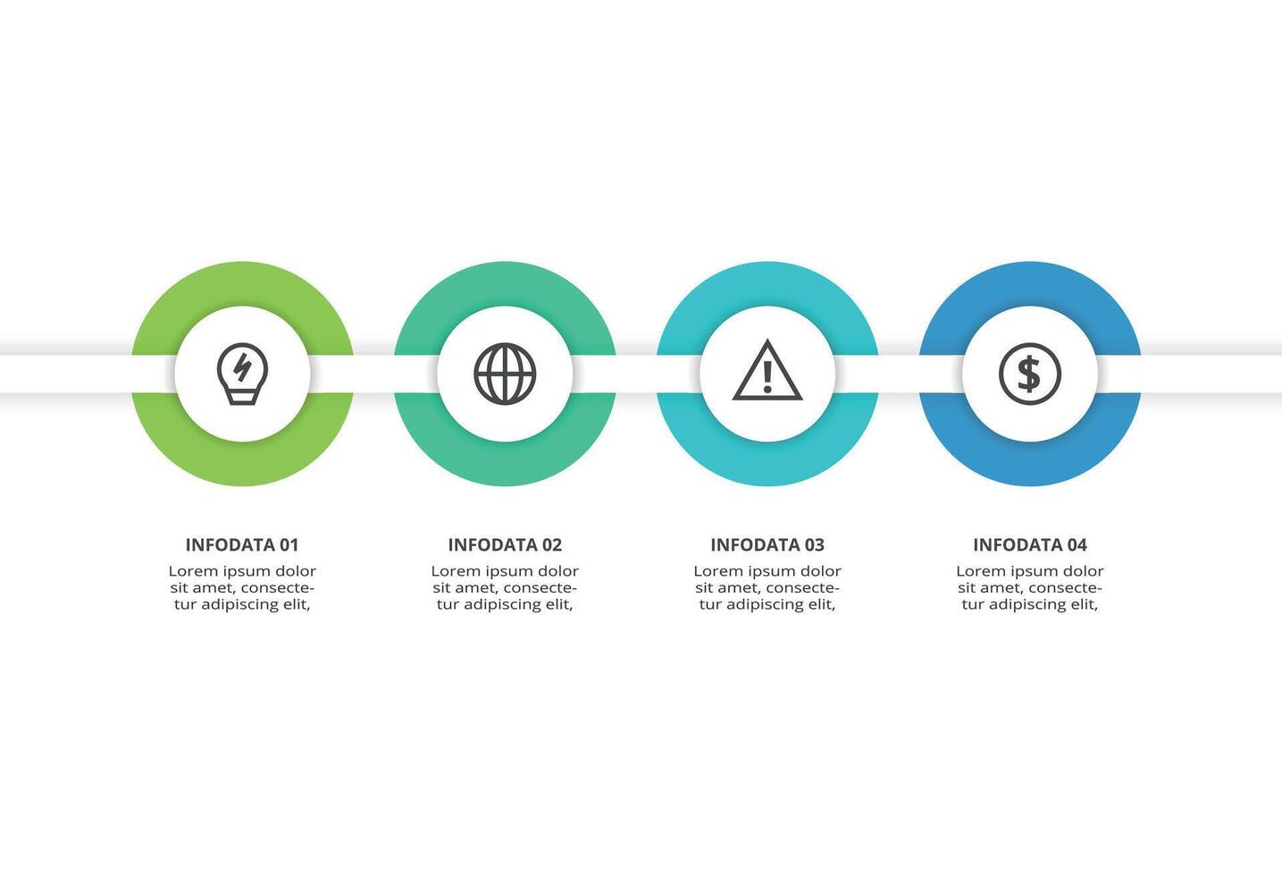 Creative concept for infographic with 4 steps, options, parts or processes. vector