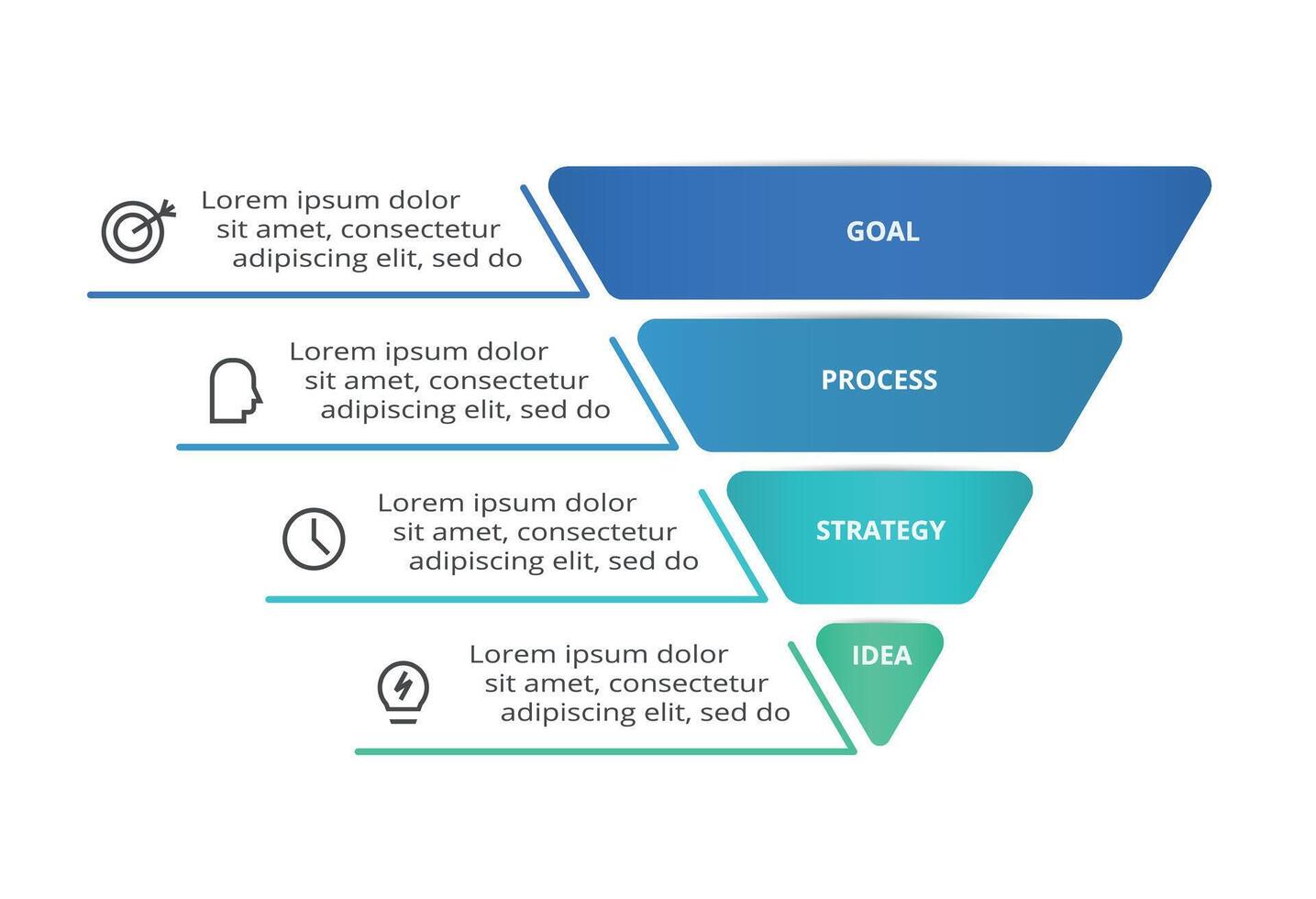 Creative concept for infographic with 4 steps, options, parts or processes. Business data visualization. vector