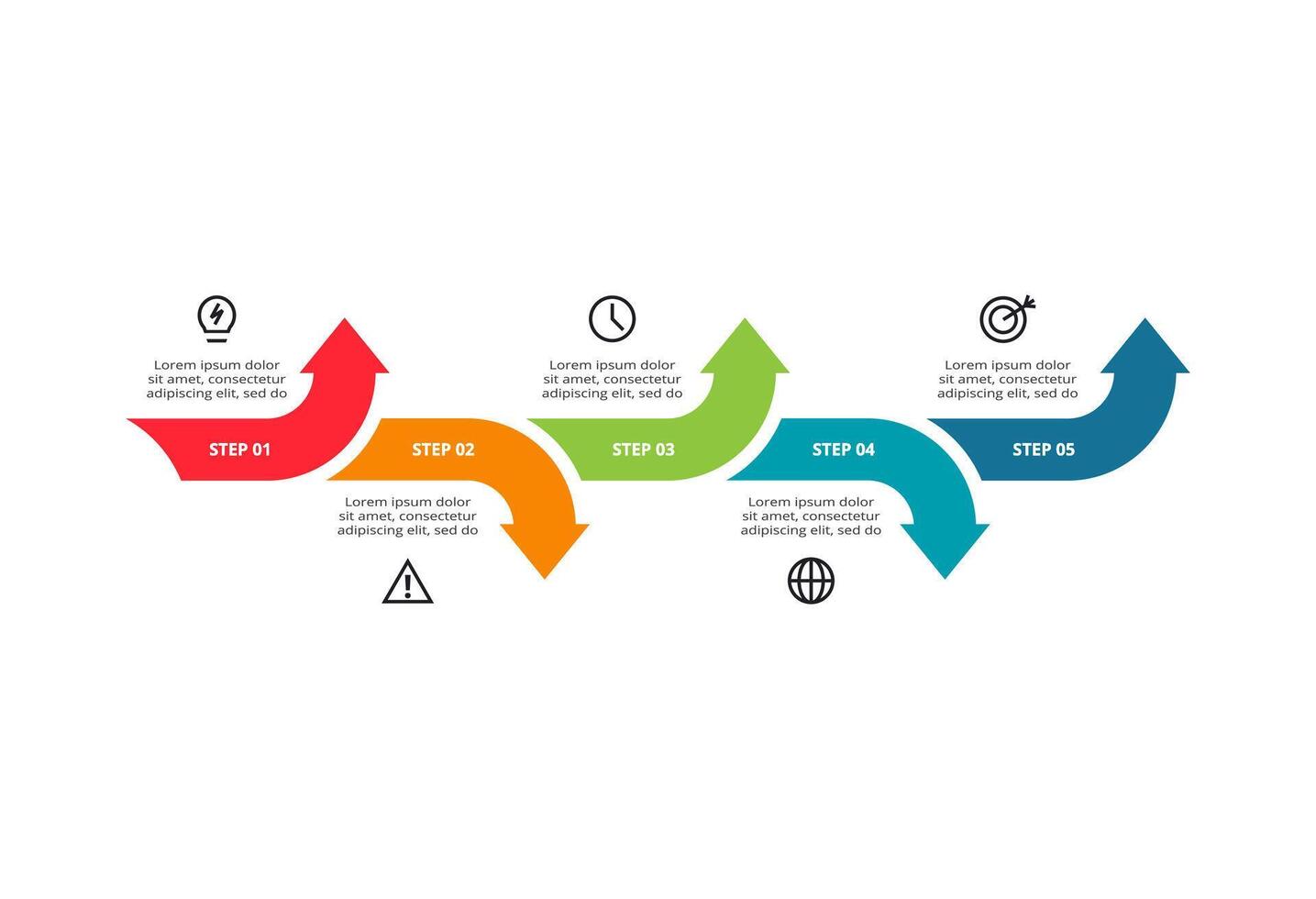 Creative concept for infographic with 5 steps, options, parts or processes. vector