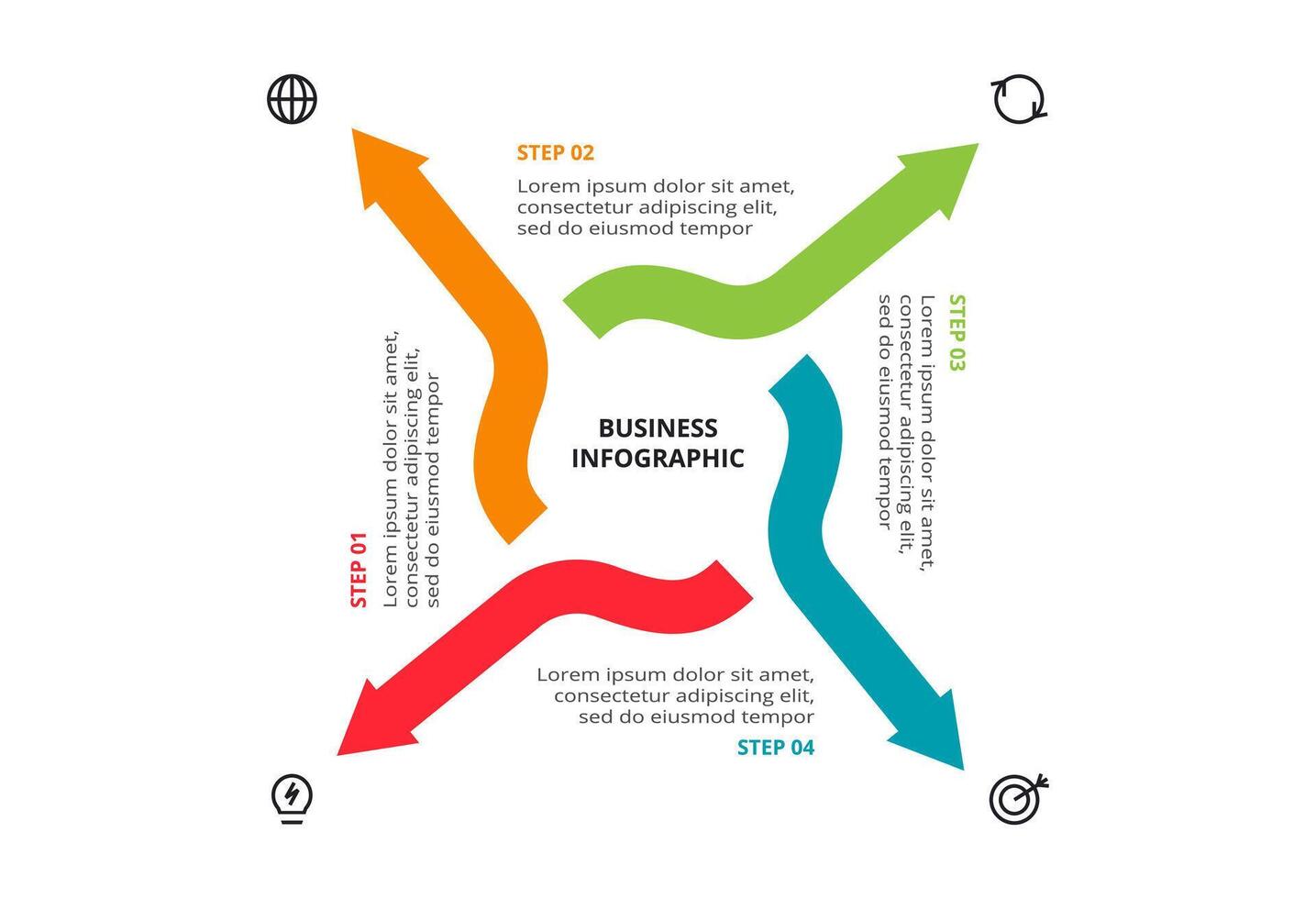 Creative concept for infographic with 4 steps, options, parts or processes. vector
