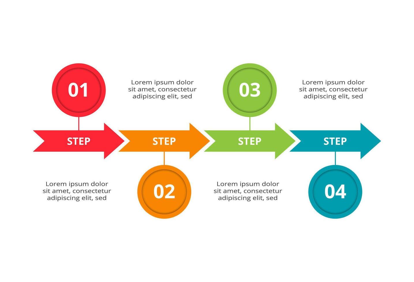 Creative concept for infographic with 4 steps, options, parts or processes. vector