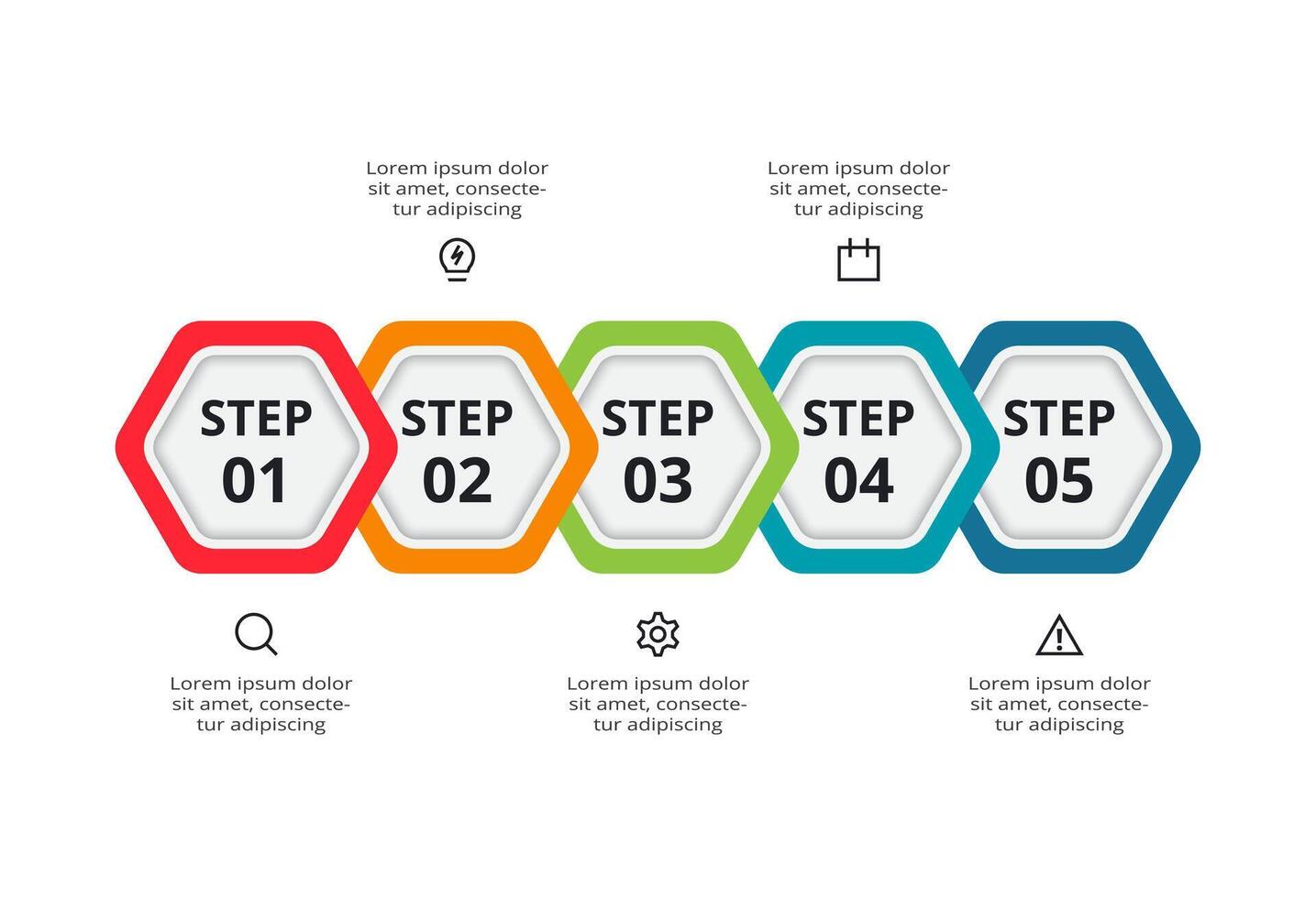 Creative concept for infographic with 5 steps, options, parts or processes. vector